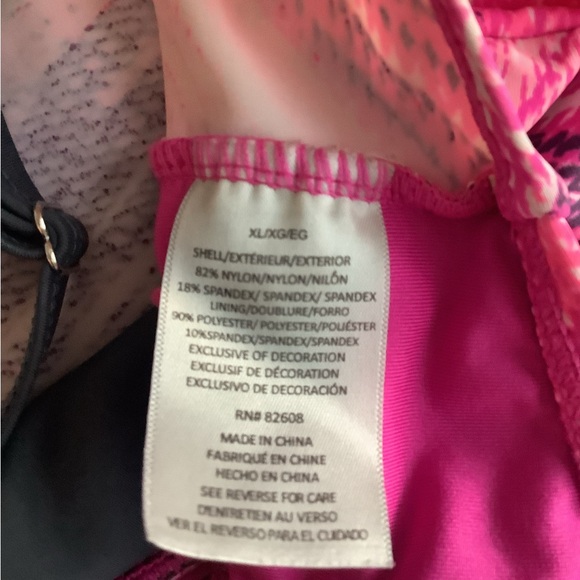 Tankini dark gray & pink opens in front adjustable straps size XL box 500 - Picture 7 of 10